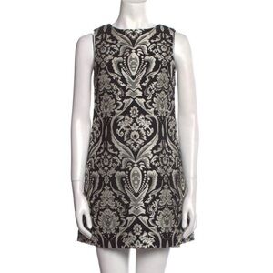 Alice + Olivia Clyde Damask Jacquard Mini Shift Dress - SZ 0/XS